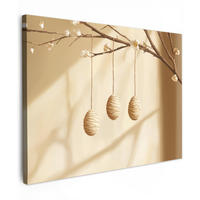 LEINWANDBILD Beige - Osterkuchen - Eier Wandbilder 80x60 cm - Beige, Textil (80/60cm) - MuchoWow