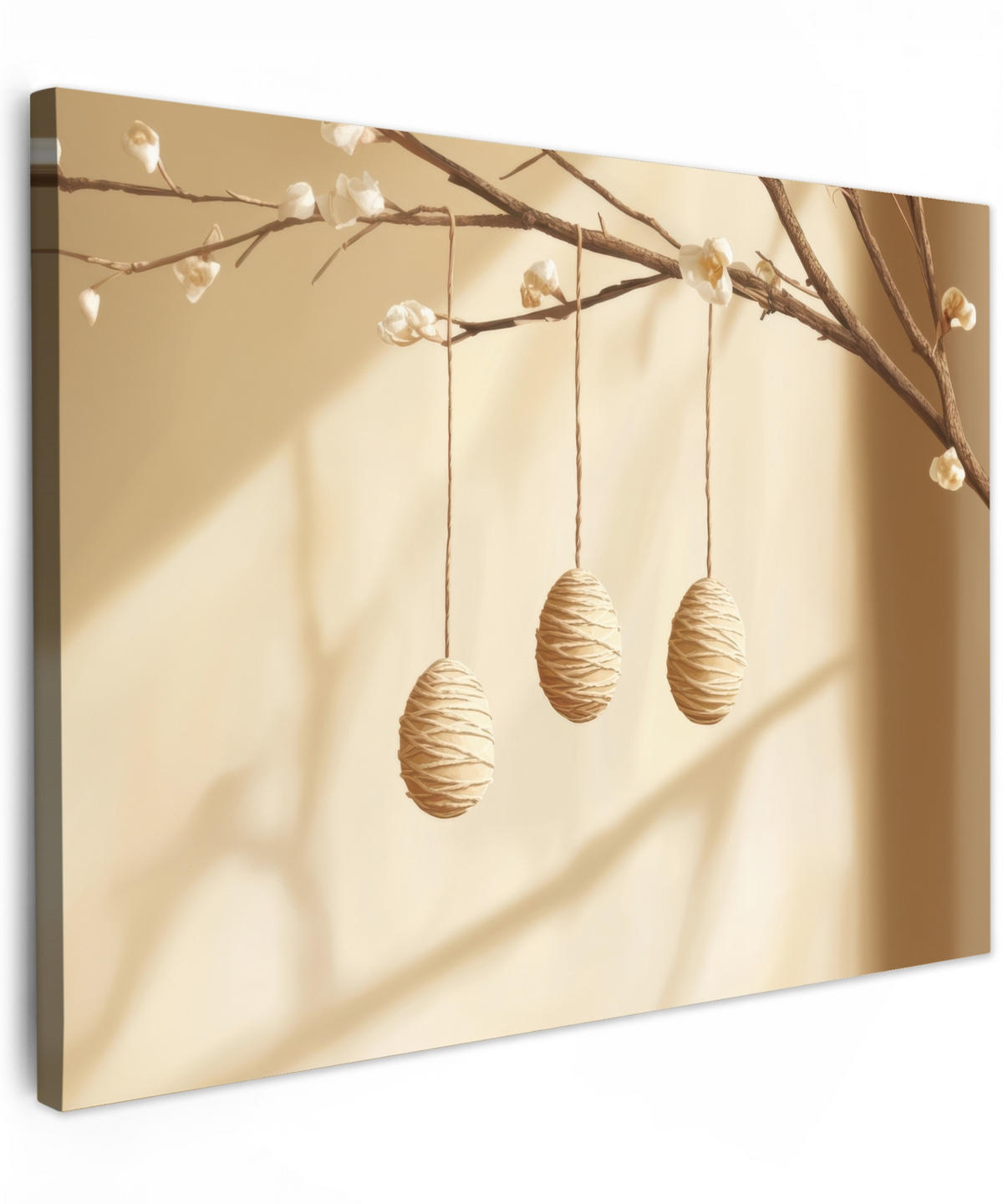 LEINWANDBILD Beige - Osterkuchen - Eier Wandbilder 80x60 cm - Beige, Textil (80/60cm) - MuchoWow