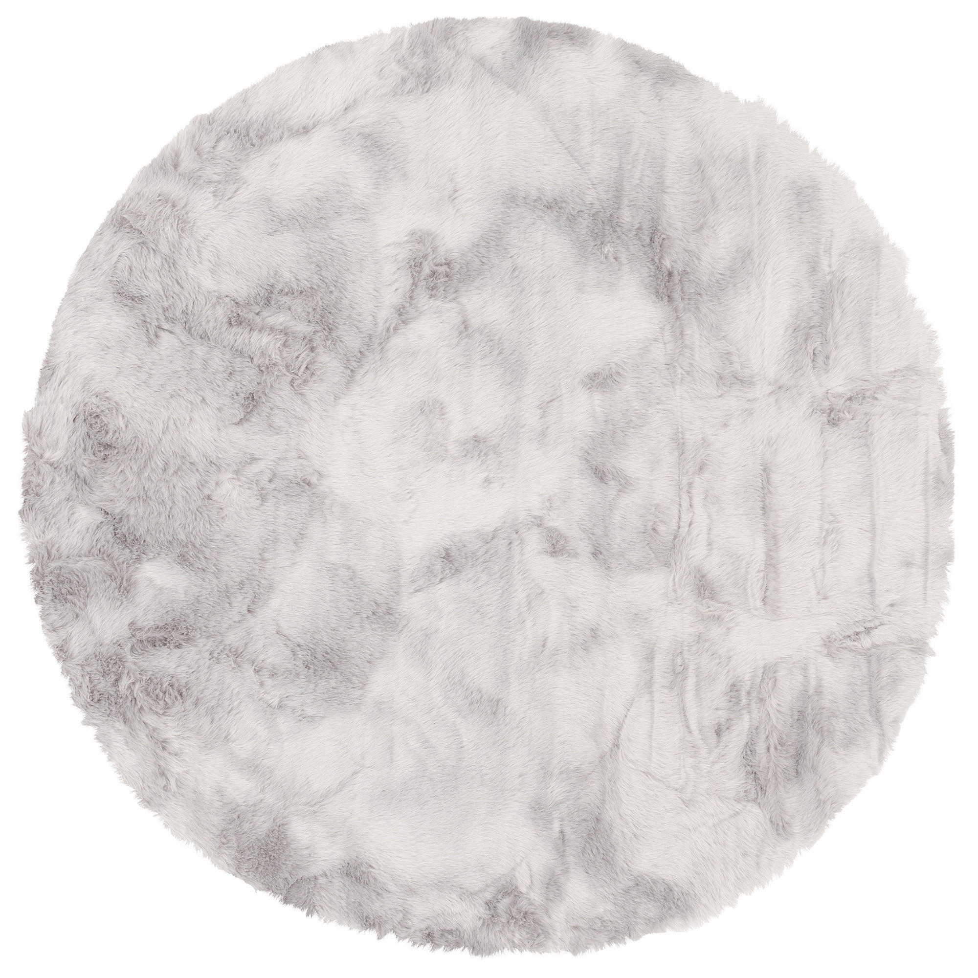 LUXUS SUPER SOFT FELLTEPPICH ASPEN RUND MELIERT - Hellgrau, Textil (80/80cm) - Pergamon