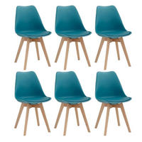 ESSZIMMERSTÜHLE 6er-Set Dunkelgrün Buchenholzbeine - Türkis, Kunststoff (40/83/40cm)