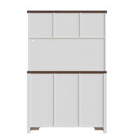 BUFFETSCHRANK 120/40/180 cm mit LED-Beleuchtung, Weinregal und verstellbaren Einlegeböden, Weiß - Weiß, Holzwerkstoff (120/180/40cm) - Redom
