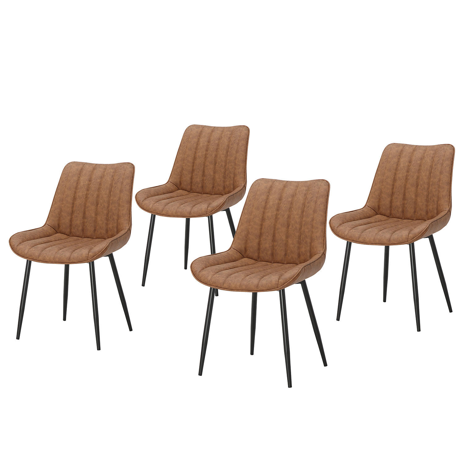 POLSTERSTUHL - Kunstleder - Braun, Kunststoff/Metall (53/81/60cm) - home24