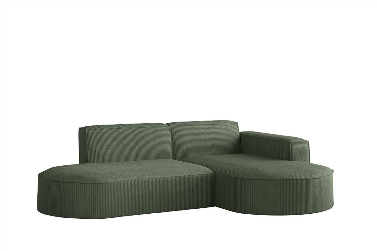 ECKSOFA Palma Xs In Scala - Grün, Holzwerkstoff/Textil (236/165cm) - Fun Möbel