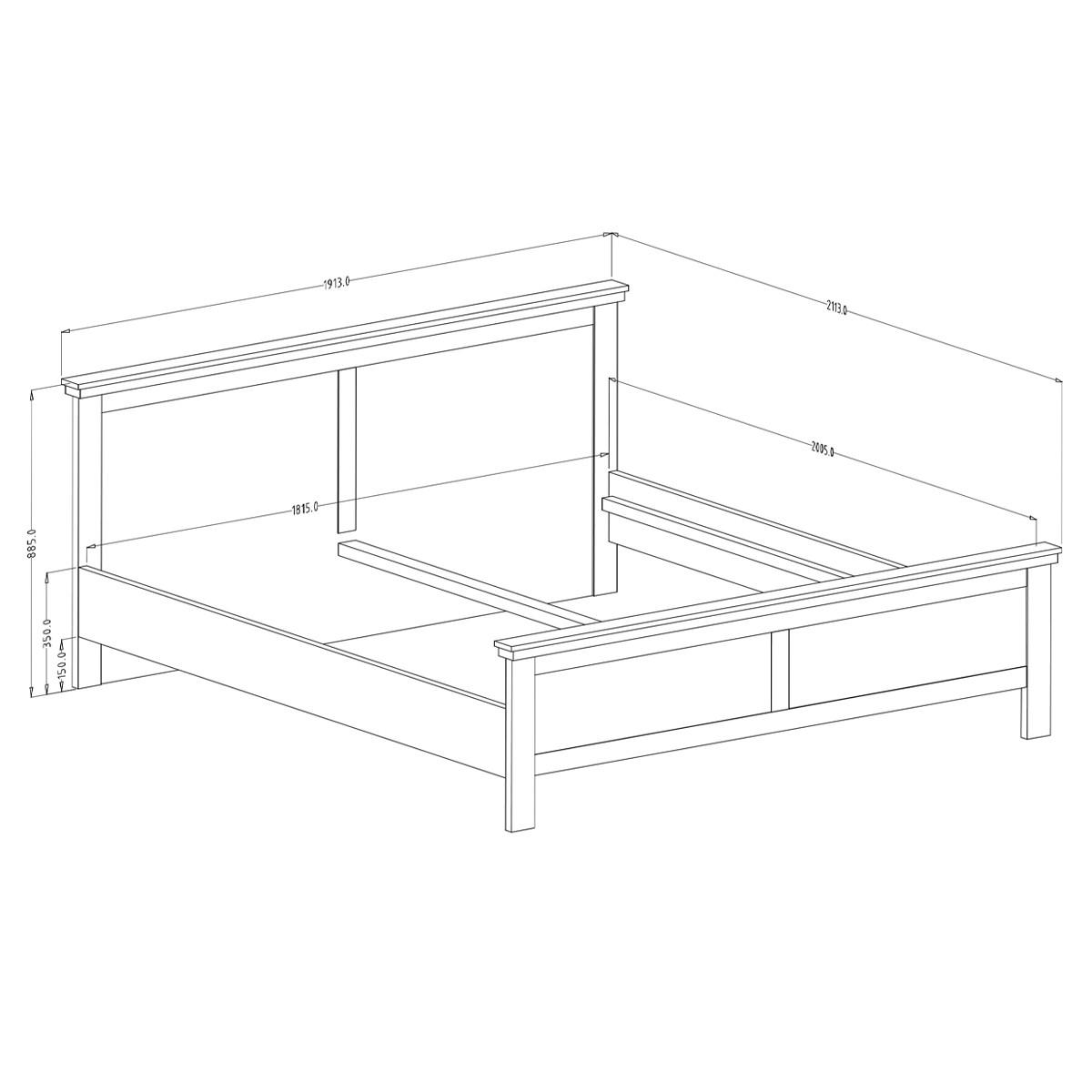 BETT 180/200 Martin Grün und Holz - Grün, Holzwerkstoff (180/200cm) - Petits-meubles