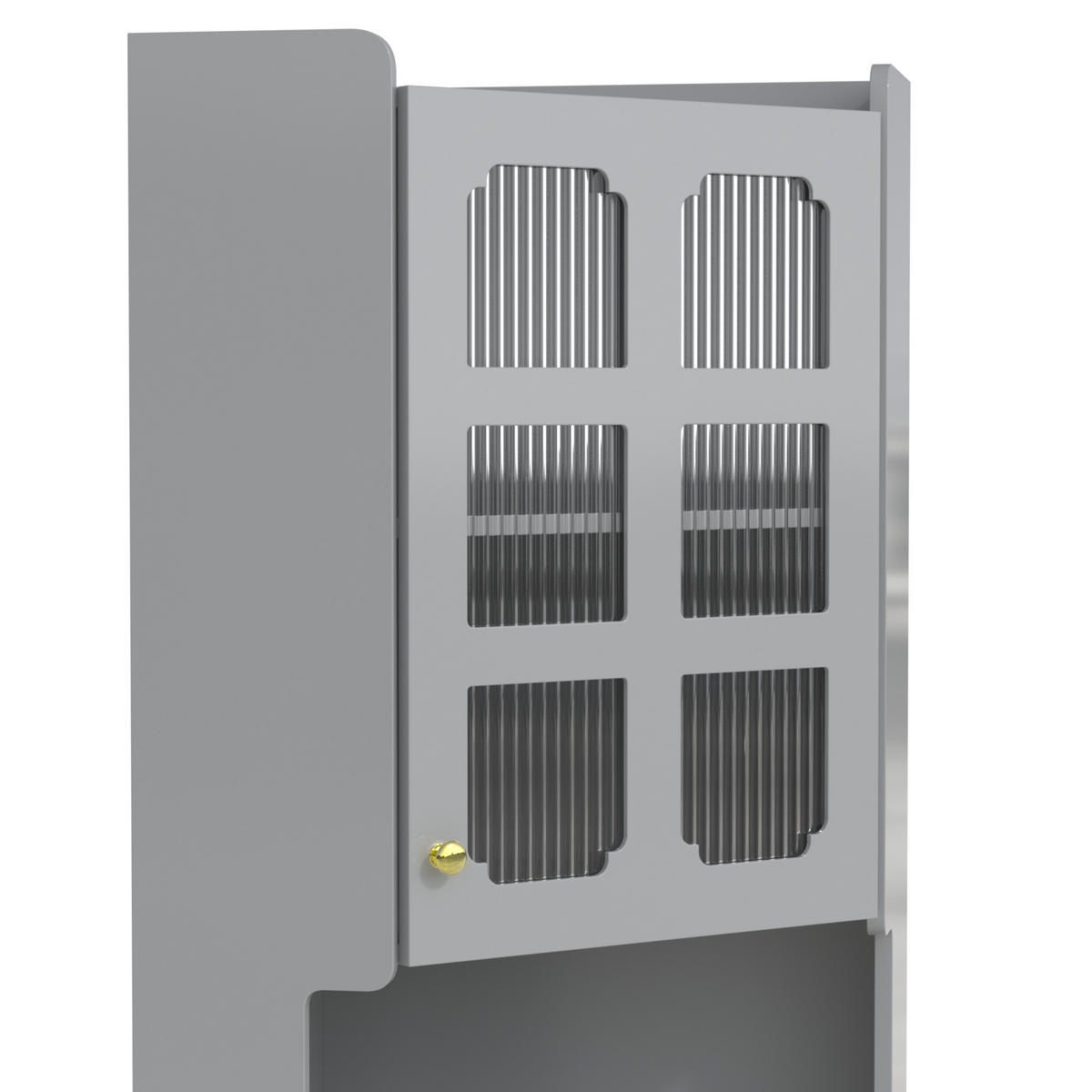 ECKSCHRANK in Grau lackiert mit App-LED-Beleuchtung - Grau, Holzwerkstoff (63/158/45cm) - Urban Meuble