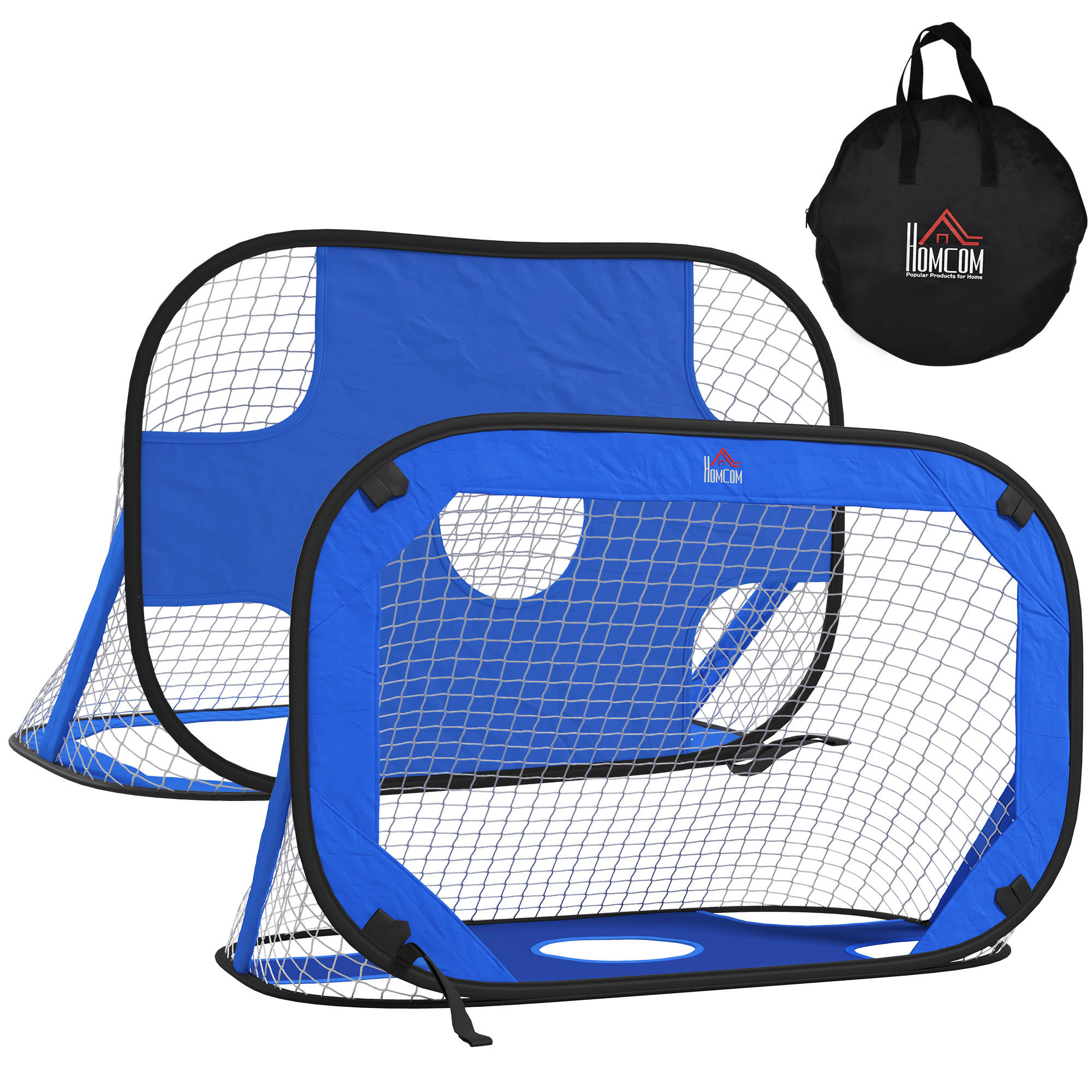 FUSSBALLTORE DE-10403 Pop Up 2er Set mit Tragetasche Blau - Blau, Textil (80/123cm) - ComfortXL