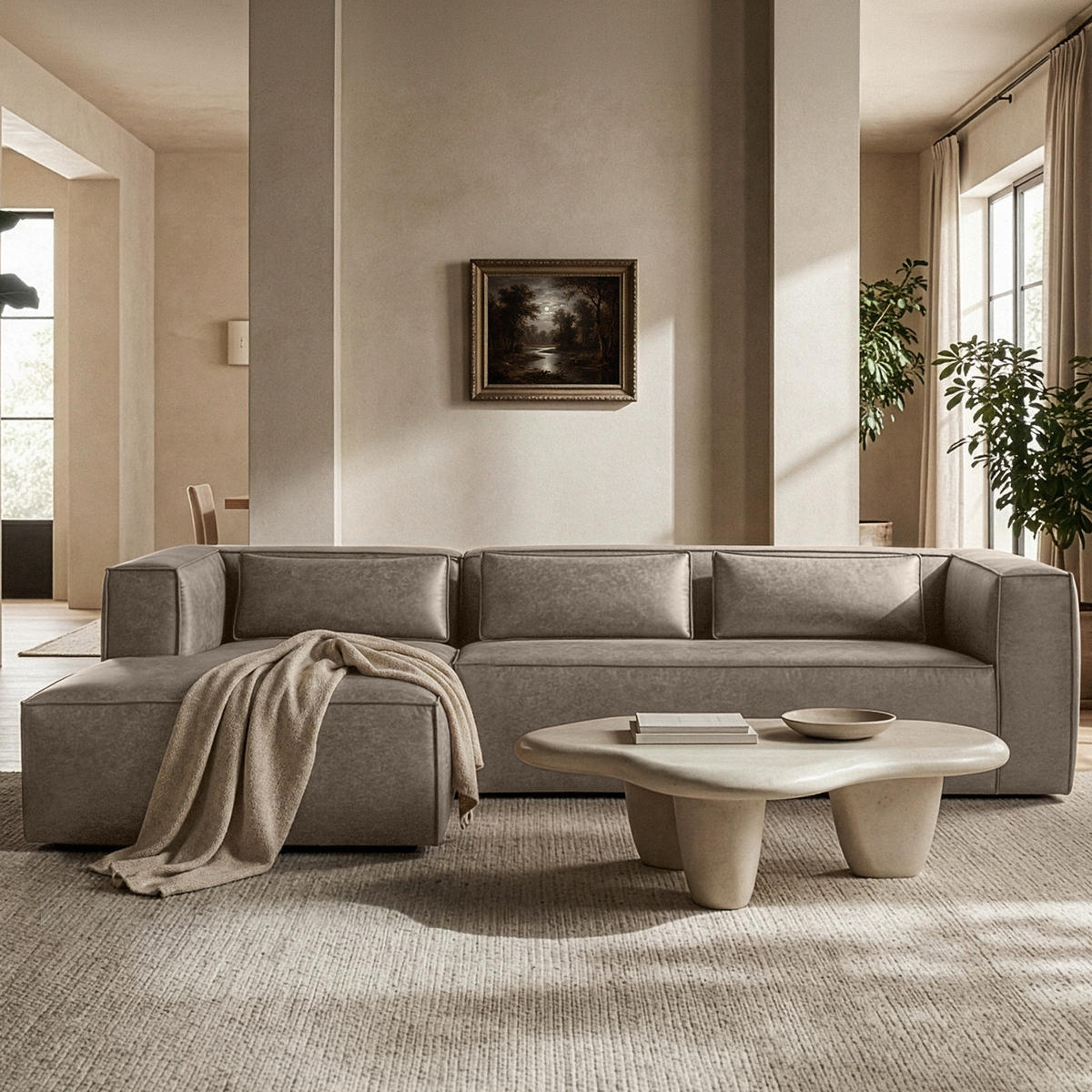 ECKSOFA LINKS FEROX, Hellgrau - Hellgrau, Holz/Holzwerkstoff (300/175cm) - KONSIMO®