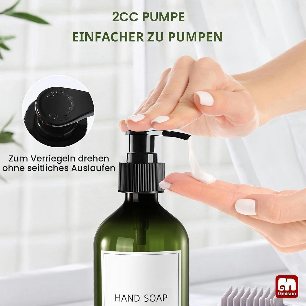 SEIFENSPENDER Set Grün 3 Stück - Grün, Kunststoff (16.4/17.5/10.4cm)