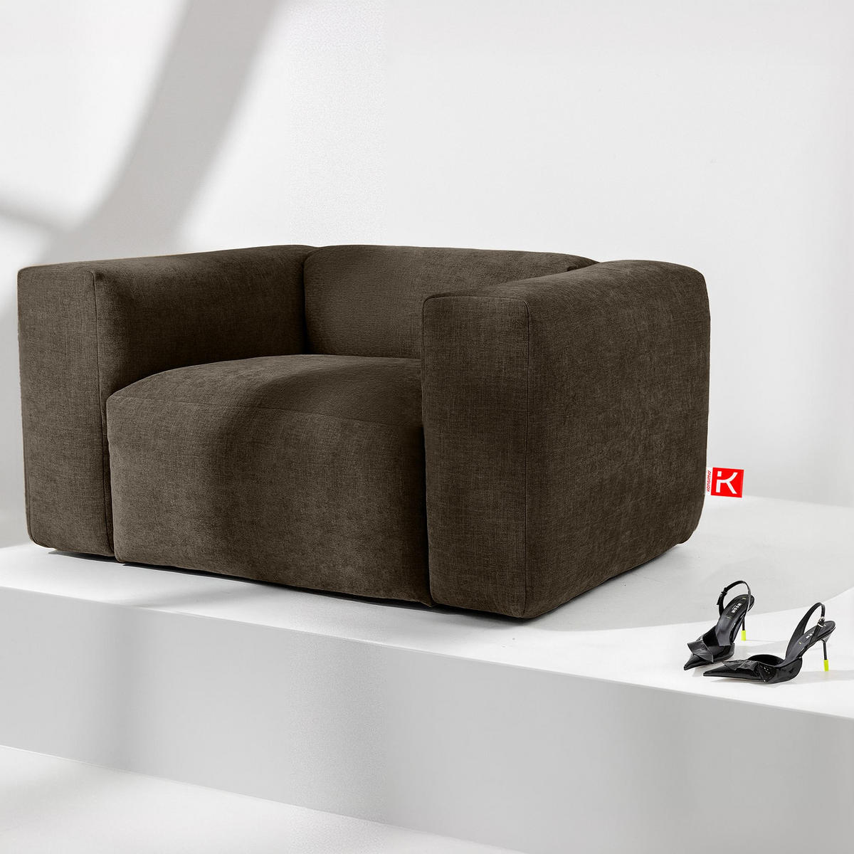 SESSEL BUFFO , Braun - Braun, Textil (130/73/96cm) - KONSIMO®