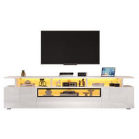 TV-ELEMENT mit LED 180 x 38 x 45 cm Hochglanz Weiß - Weiß, Holzwerkstoff (38/45/180cm) - Beauniv
