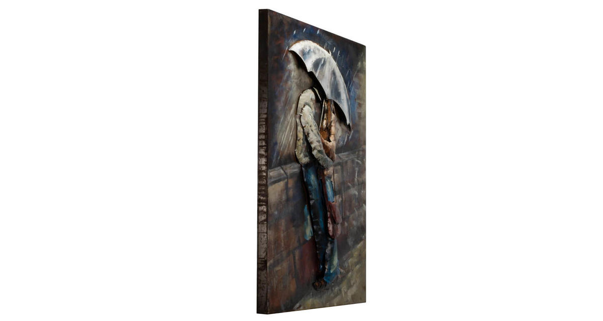 METALLBILD Blau 70/100 cm - Blau/Braun, Metall (70/100cm) - KUNSTLOFT