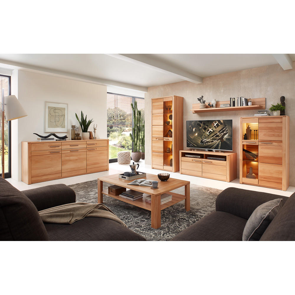 WOHNZIMMER-SET 6-TLG. Newton-36 - Braun, Holzwerkstoff (640/203/70cm) - Lomado