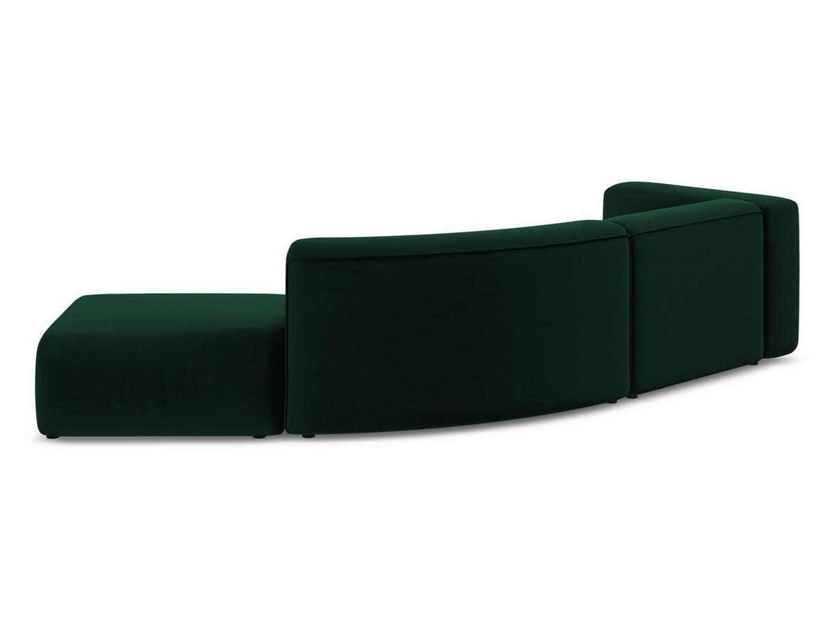 4-SITZER-SOFA Samt Stoff Grün - Dunkelgrün/Schwarz, Kunststoff/Textil (335/70/166cm) - Makamii