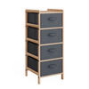 KOMMODE Bruno Grau 34.5 x 86 cm mit 4 Stoffschubladen - Naturfarben/Grau, Holzwerkstoff (34.5/86/36.5cm) - Vicco