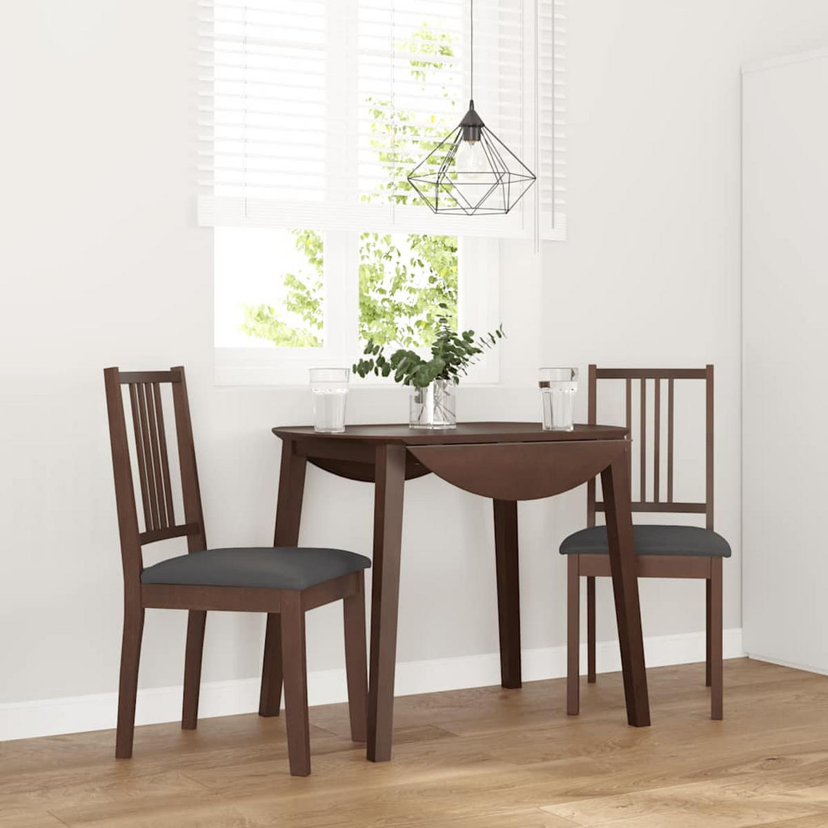ESSZIMMERSTÜHLE mit Kissen 2 Stk. Braun Massivholz Gummibaum 40*47.5*89cm - Braun, Holz (40/89/47.5cm) - ZMH