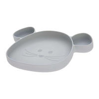 ESSLERNTELLER MIT SAUGFUSS Little Chums grau 25,5 x 3,3 x 18 cm - Grau, Kunststoff (3.3/18/25.5cm) - Lässig