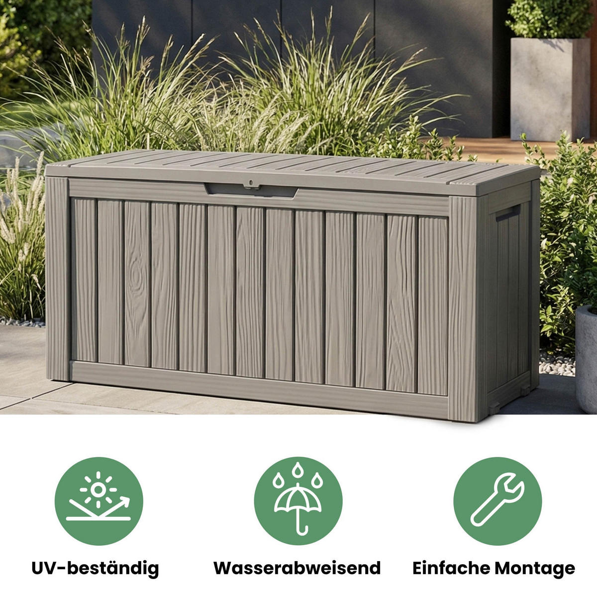 GARTENBOX 272L Grau - Grau, Kunststoff (114/57.5/46.3cm) - Akord