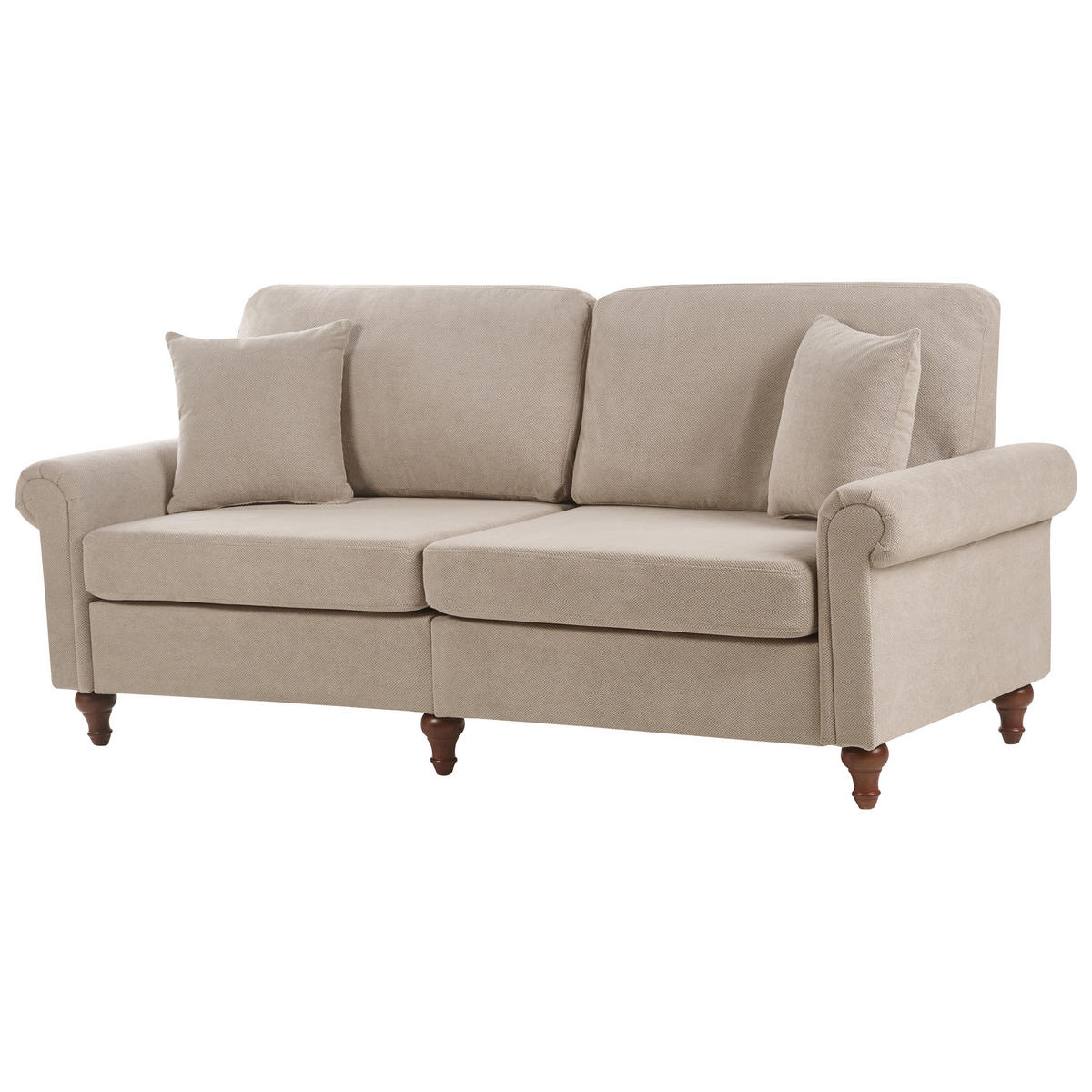3-SITZER-SOFA Stoff Taupe Ginnerup - Taupe, Textil (195/84/76cm) - Beliani