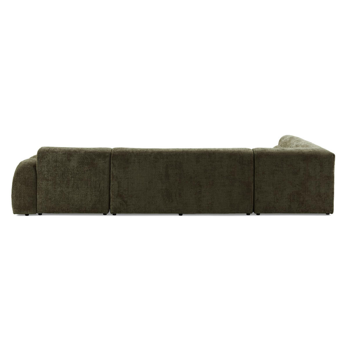 6-SITZER modulares Wohnlandschaft U XXL VEER SET 4 Links, 368 x 190 cm, Chenille Webstoff Grün - Schwarz/Grün, Holz/Kunststoff (368/75/190cm) - Muffo