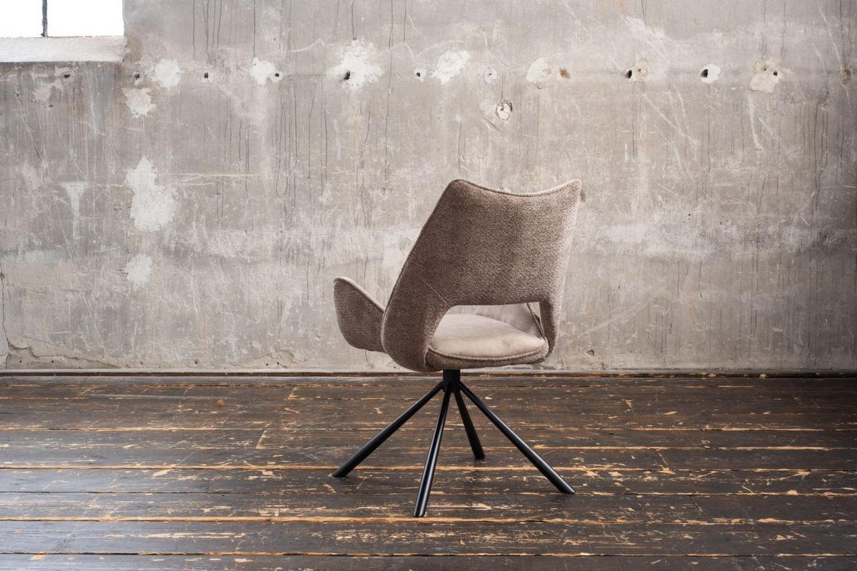 ESSZIMMERSTUHL VELO Steingrau Webstoff - Greige/Schwarz, Kunststoff/Textil (57/89/61cm) - KAWOLA
