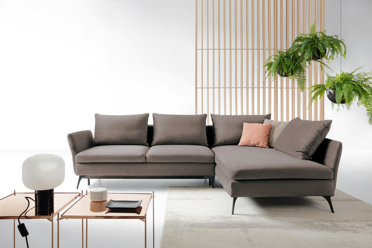 ECKSOFA Demisbal Dunkelgrau mit Bettkasten - Dunkelgrau, Textil (282/182cm) - Selsey
