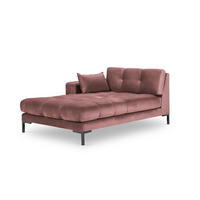 CHAISELONGUE links Mamaia aus Samt rosa - Pink, Textil (102/75/185cm) - Micadoni