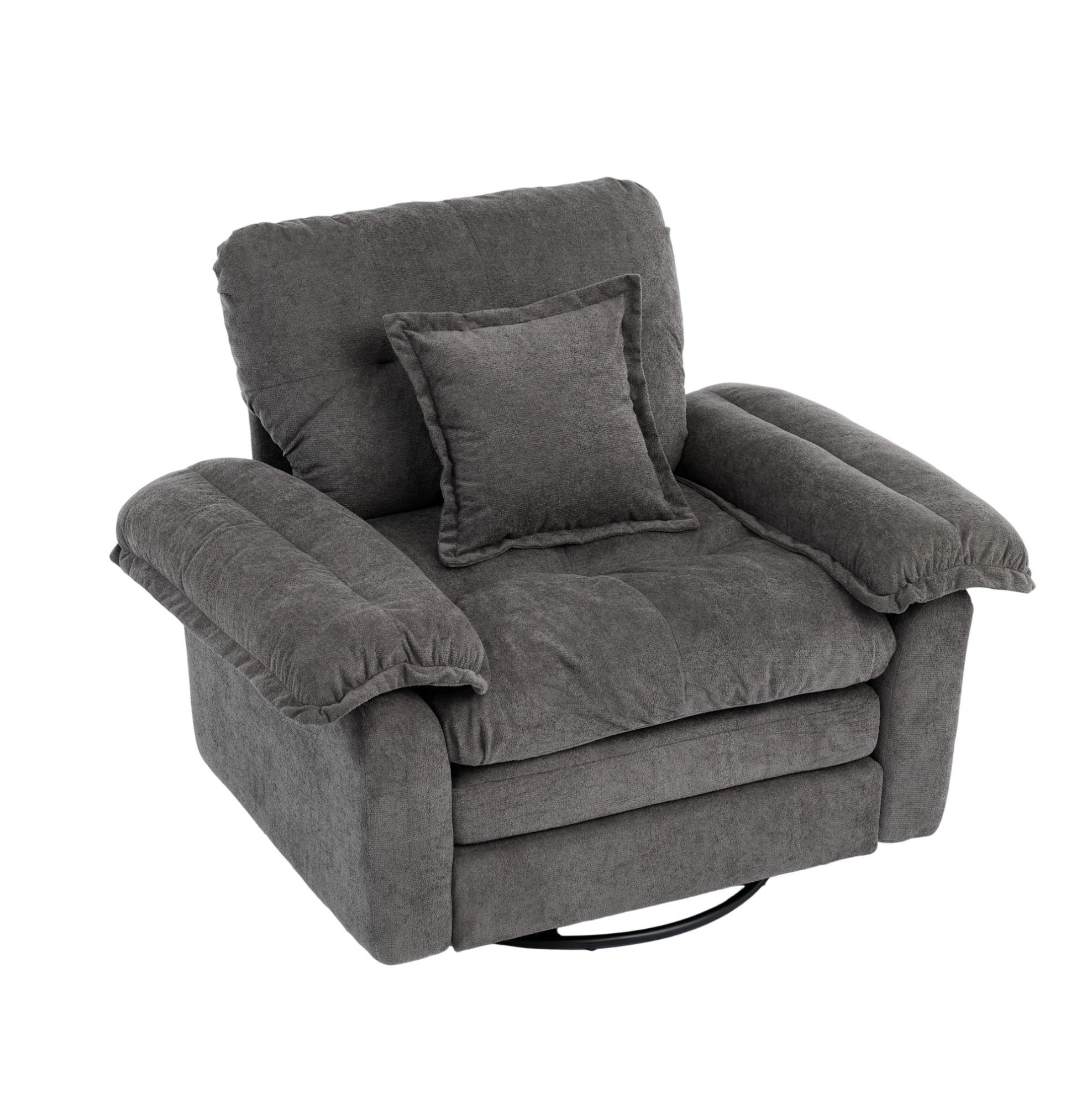 SESSEL 116/84/96 cm Grau aus Upholstered mit 360° Drehfunktion - Grau, Textil (84/96/116cm) - OKMYHOME