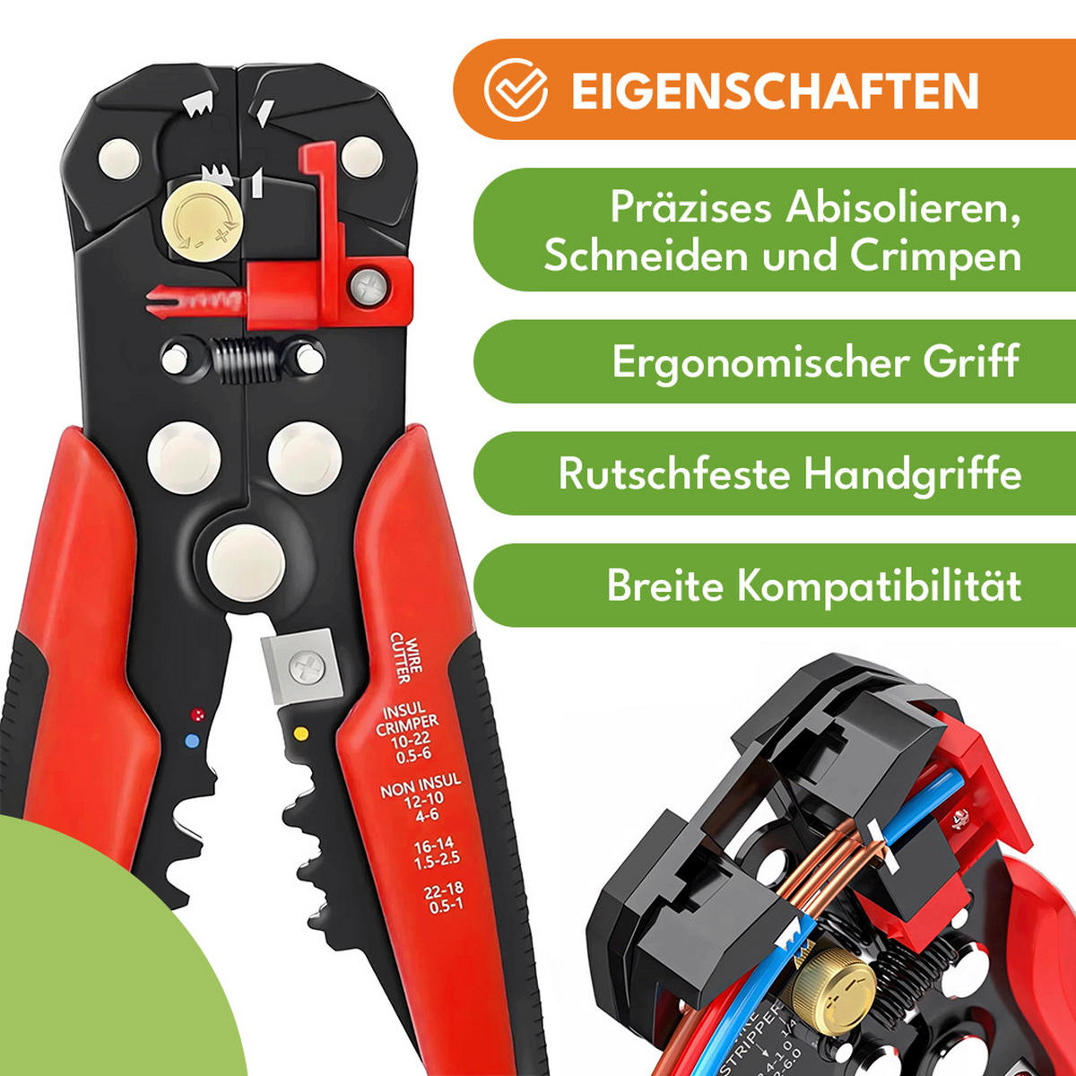 ABISOLIERZANGE Automatische Set - Rot, Metall (10/5/10cm) - KRUMAD