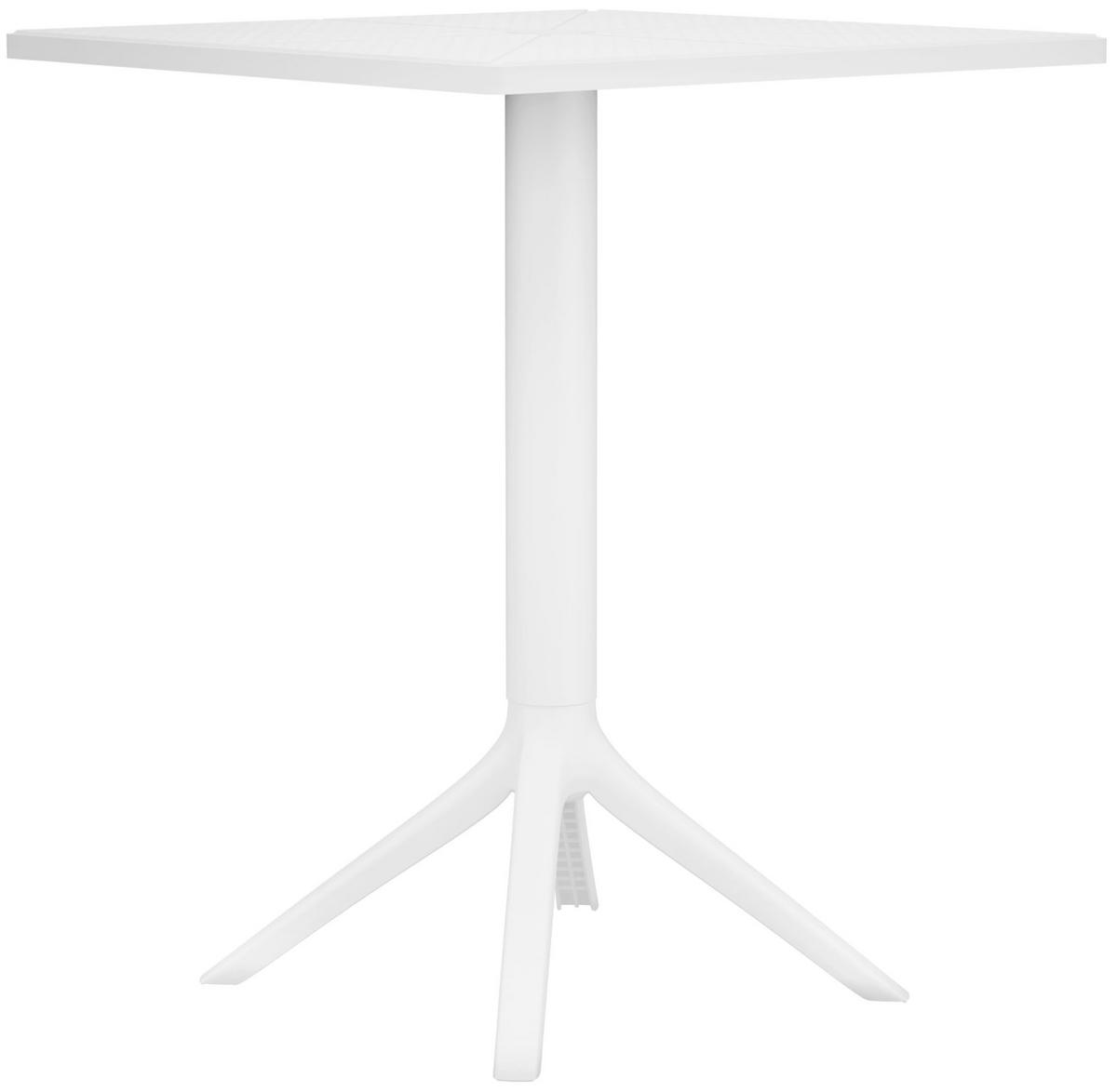 GARTENTISCH eckig 60/60/76 cm Kunststoff Weiß - Weiß, Kunststoff (60/60/76cm) - CLP