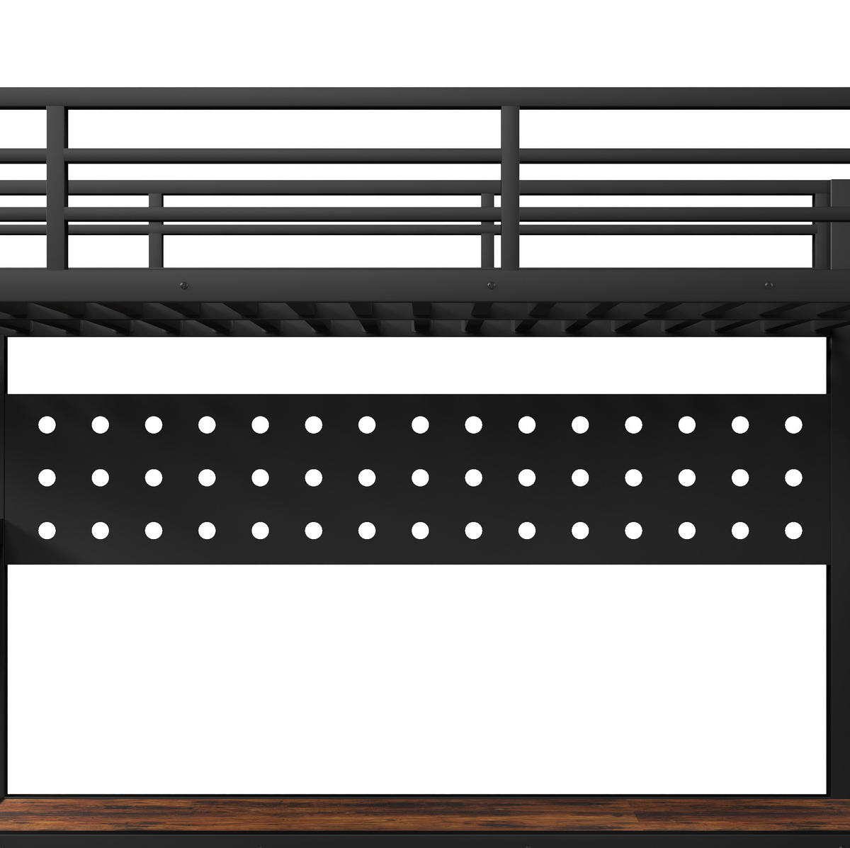 HOCHBETT 90/200 cm Schwarz mit Schubladen, Ablagefläche, Tisch, LED-Licht - Schwarz, Metall (90/200cm) - MIVRAY