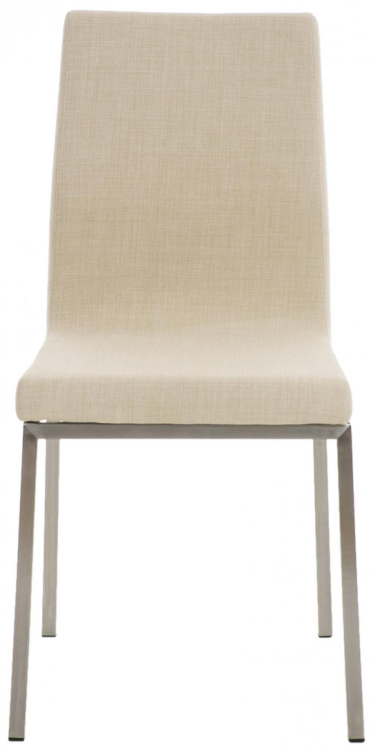 STUHL 2er Set Stoff Creme - Edelstahlfarben/Creme, Textil/Metall (40/88/50cm) - CLP
