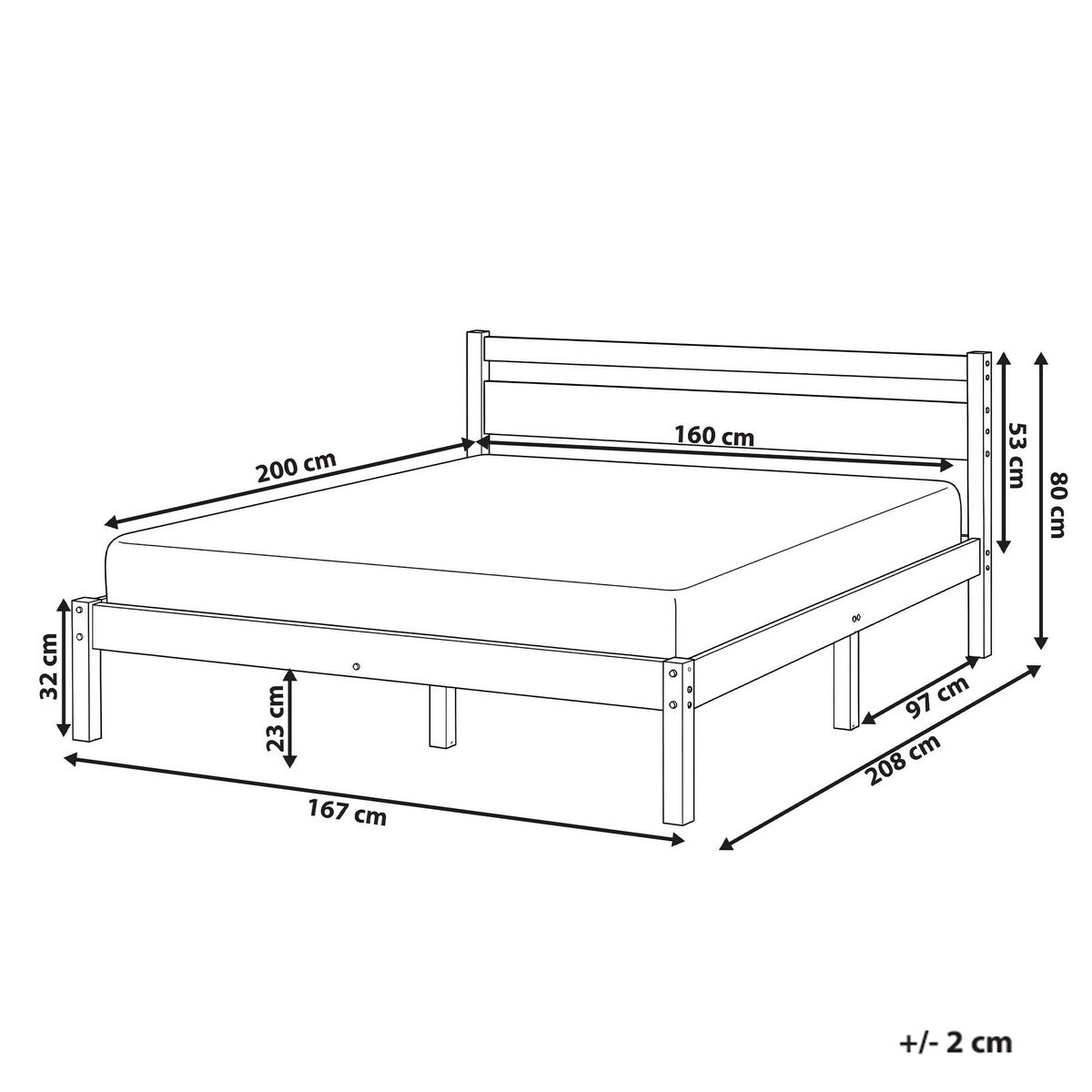 POSTEL s roštem 160/200 cm Borovicové dřevo Světle hnědá Mercurer - hnědá/světle hnědá, dřevo (160/200cm) - Beliani