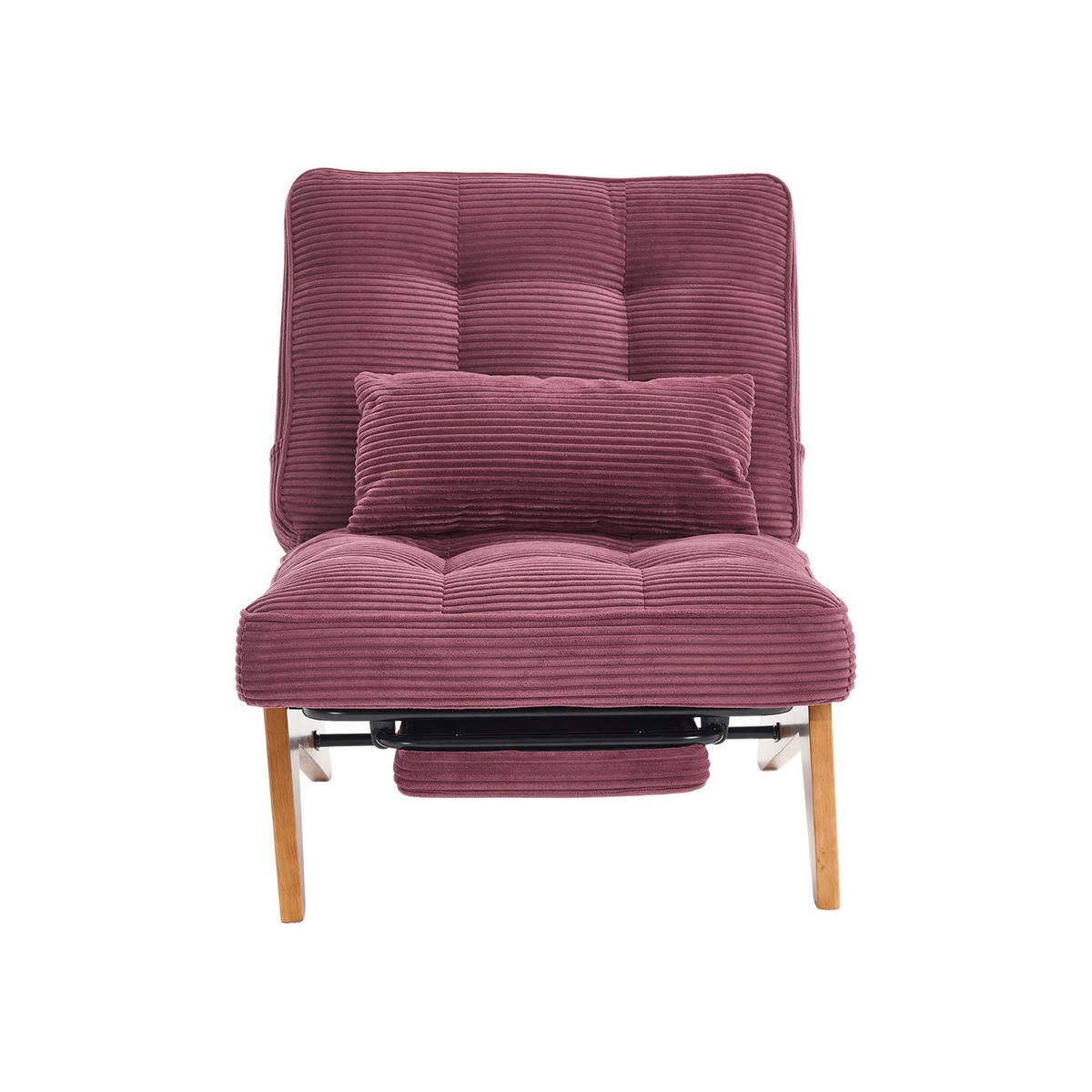 SESSEL Relaxsessel mit Fußstütze & Lendenkissen,verstellbar,Rot - Rot, Holz (73/90/59cm) - LVHOM