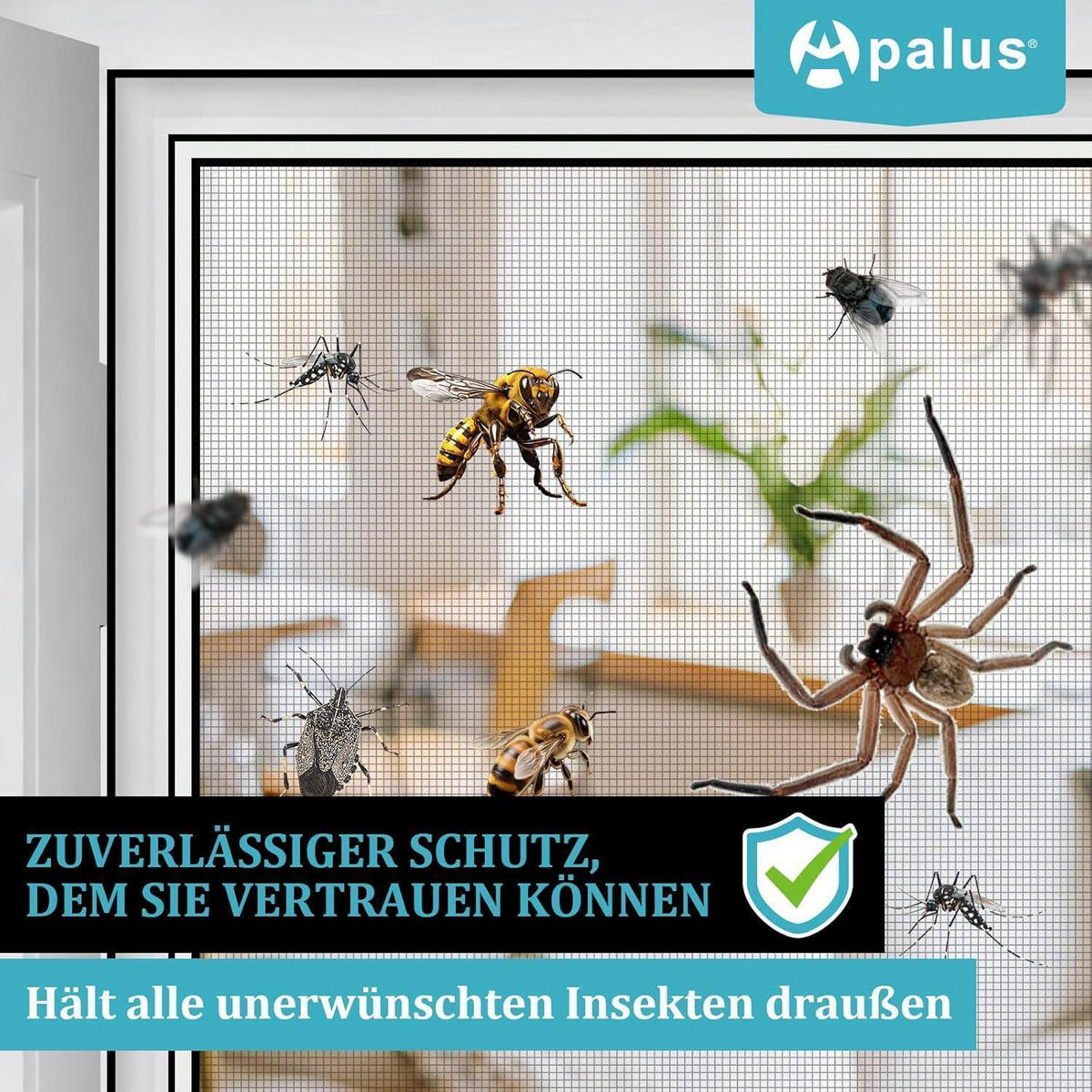 FLIEGENGITTER Fenster zuschneidbar 100 x 100 cm Schwarz - Schwarz, Textil (100/1/100cm)