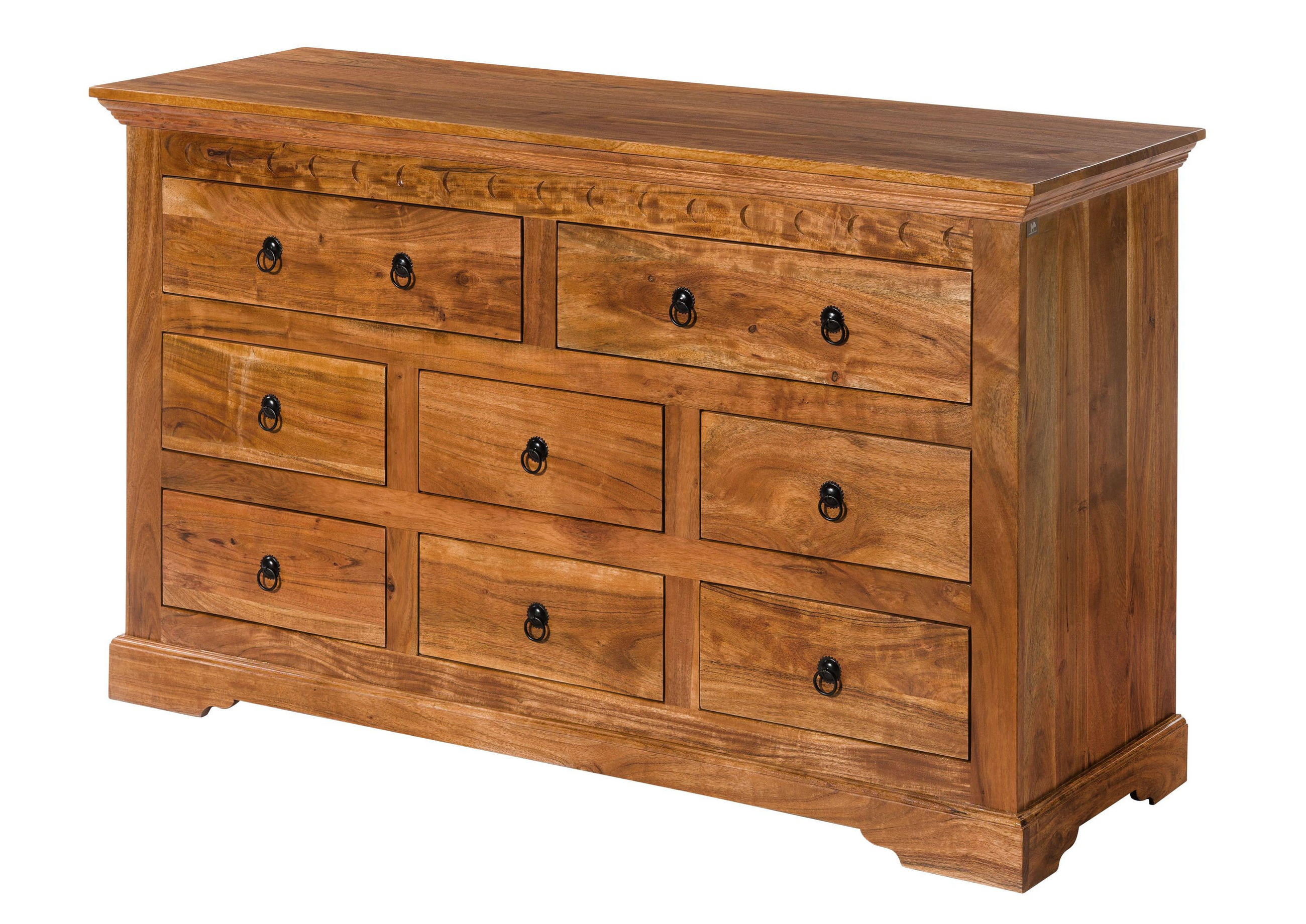 KOMMODE Akazie 145x49x85 honig lackiert OXFORD #0524 - Braun, Holz (145/85/49cm) - Massivmoebel24