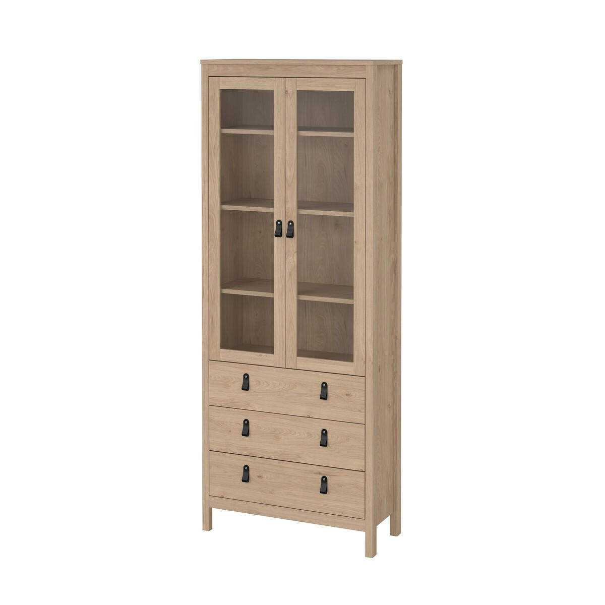 VITRINENSCHRANK, Madrid, Eiche, Holzwerkstoff, 79 x 33 x 199 cm - Eichefarben, Holzwerkstoff (79/199/33cm) - Calicosy