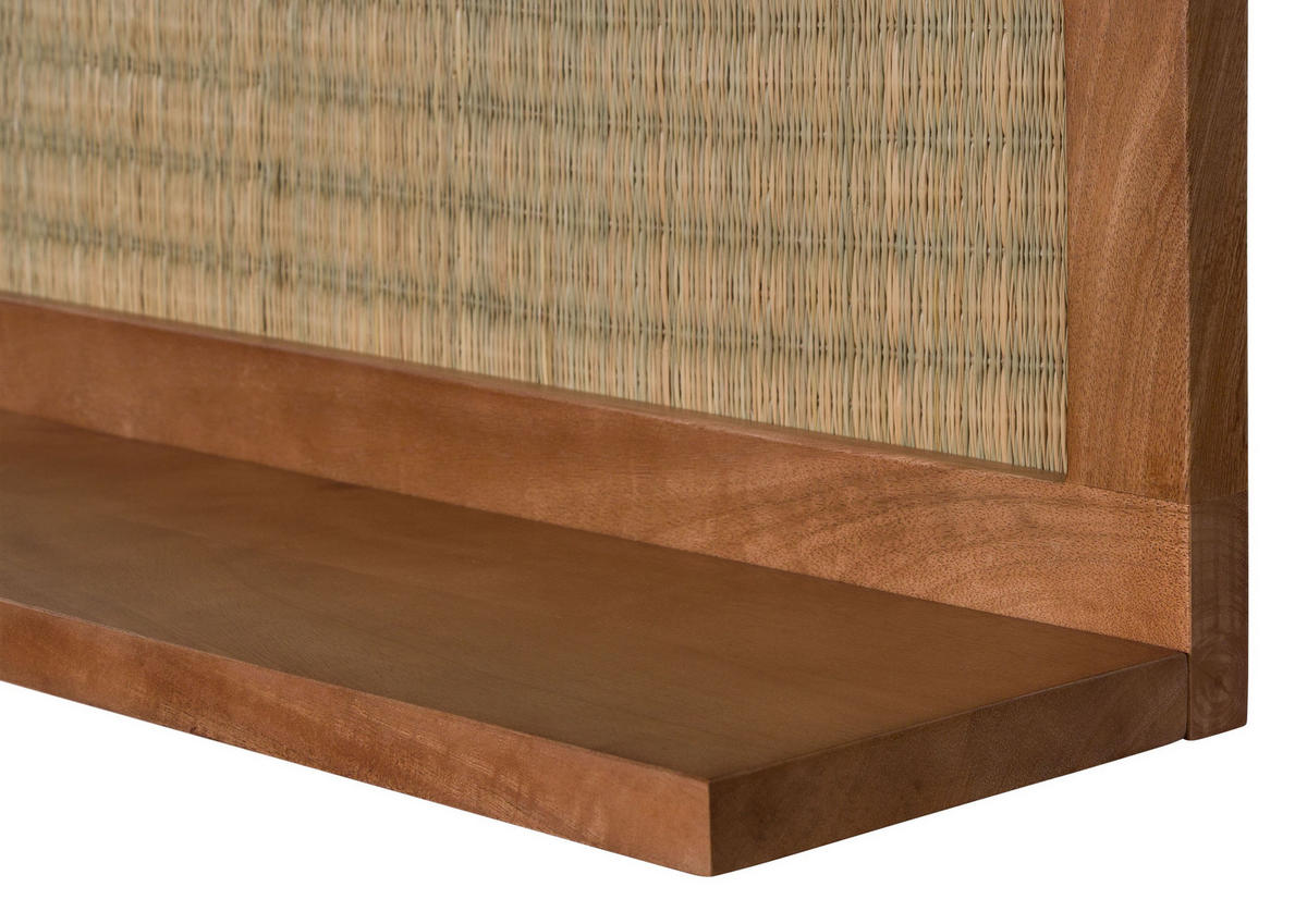 WANDREGAL Mango/Seegras 120x20x25 hellbraun lackiert MIZUMI #120 - Braun, Holz (120/25/20cm) - Massivmoebel24
