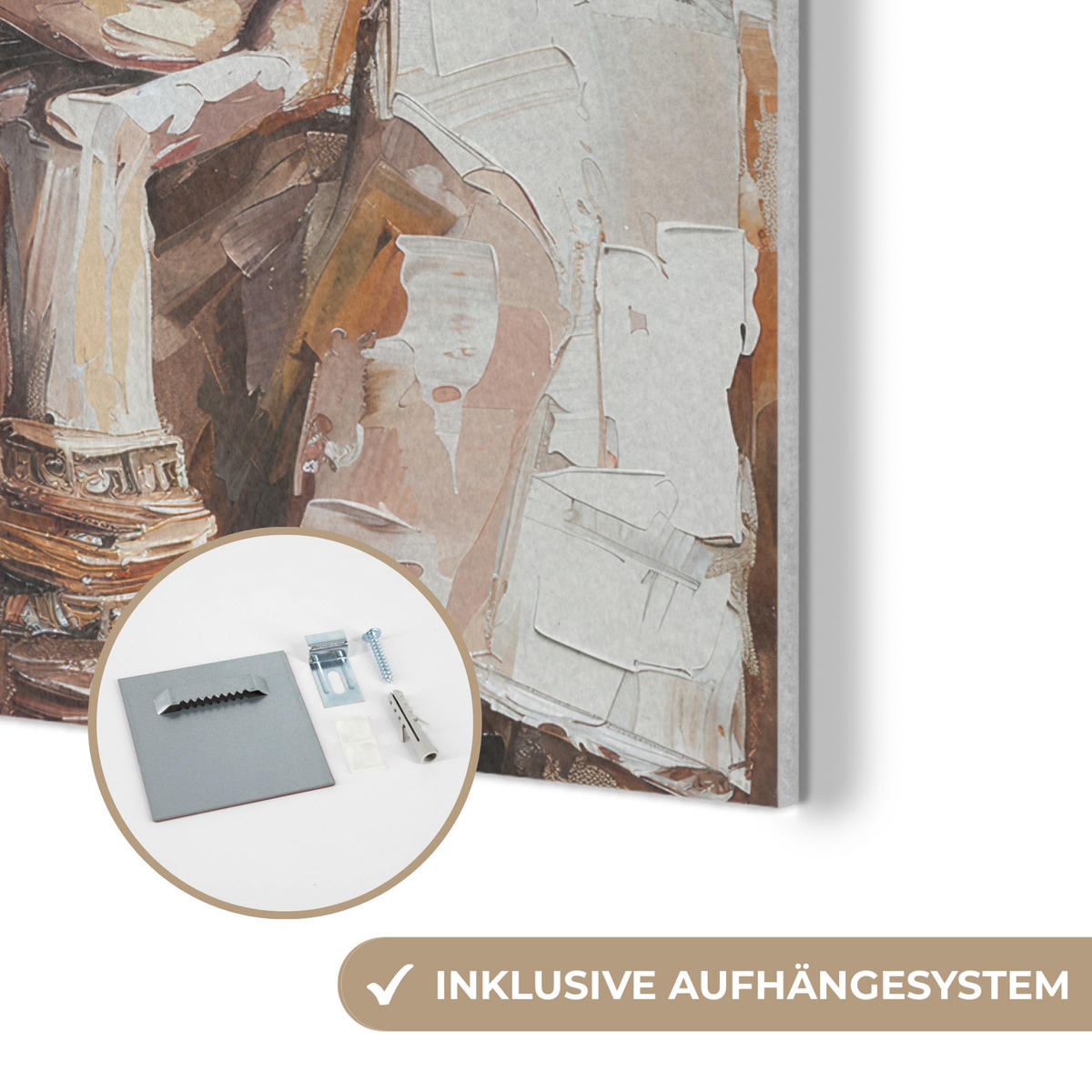 AKUSTIKPANEEL Frau - Porträt - Modern 90x90 cm - Altrosa, Textil (90/0.9/90cm) - MuchoWow