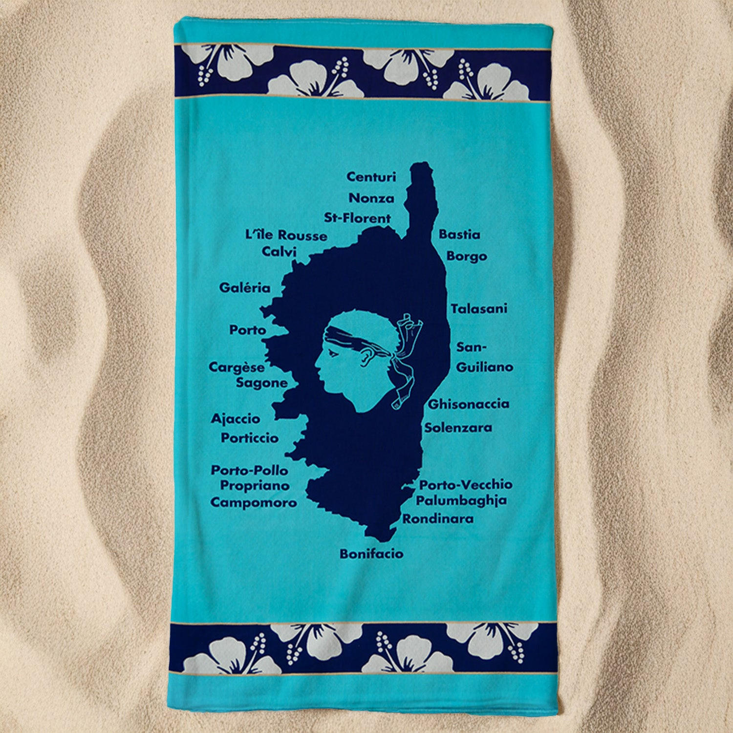 STRANDTUCH Mikrofaser Blau 90x170 250g/m² - Olzo - Blau, Textil (170/90cm) - LE COMPTOIR DE LA PLAGE