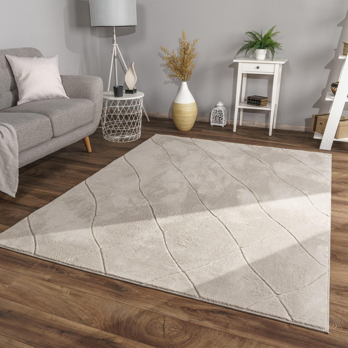 FLACHWEBETEPPICH Skandinavisch Creme 80 x 150 cm - Champagner, Kunststoff (80/150cm) - TT Home