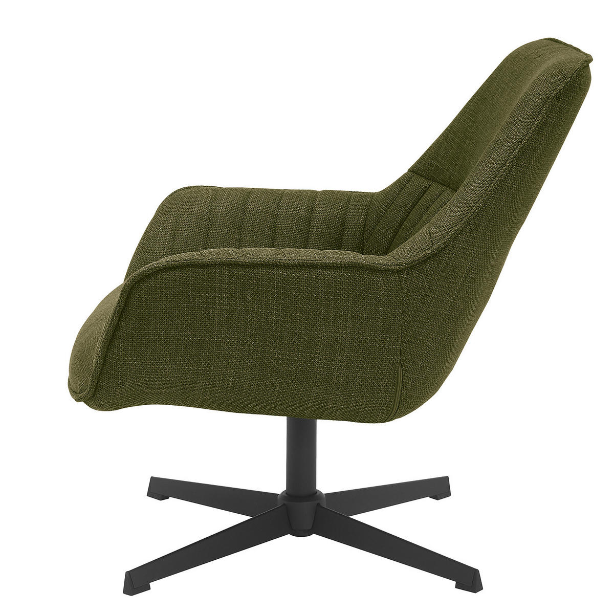 LOUNGESESSEL - Webstoff / Metall - Grün, Textil/Metall (77/81/83cm) - home24
