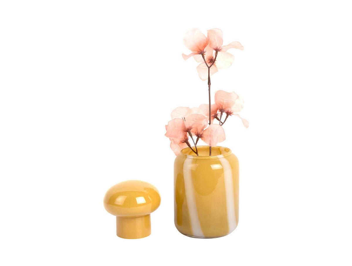 VASE Dulce Raya 10/10/19 cm - Gelb, Glas (19cm) - Present Time