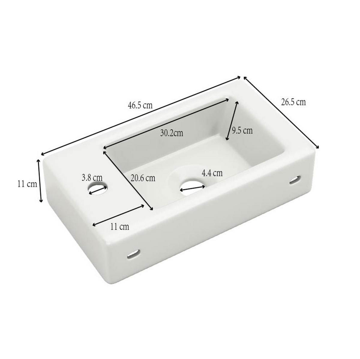 KOUPELNOVÁ skříňka s umyvadlem z MDF 46x26x56 cm v dekoru přírodního dřeva se soft-close dvířky a 3D čelem - přírodní, kompozitní dřevo (46/56/26cm) - Modfu