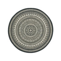 OUTDOORTEPPICH Metro Schwarz/Weiß ø 120 cm rund - Schwarz, Textil (120/120cm) - benuta Nest