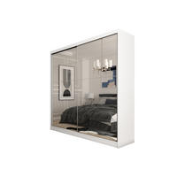 SCHWEBETÜRENSCHRANK FIORELLA 200/216/61 cm 2-türig mit Spiegel Weiß - Weiß, Holzwerkstoff (200/216/61cm) - MASSENO