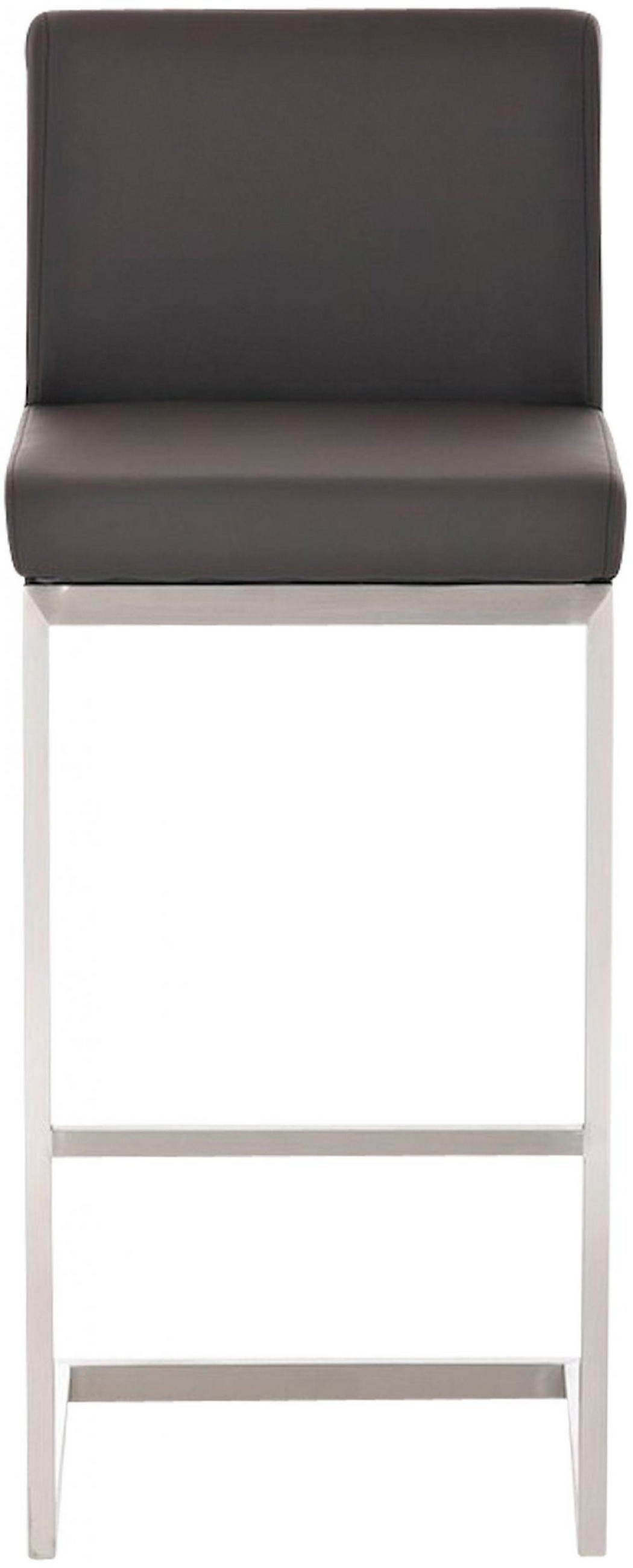 BARHOCKER Lederlook Braun - Edelstahlfarben/Braun, Textil/Metall (42/104/48cm) - CLP