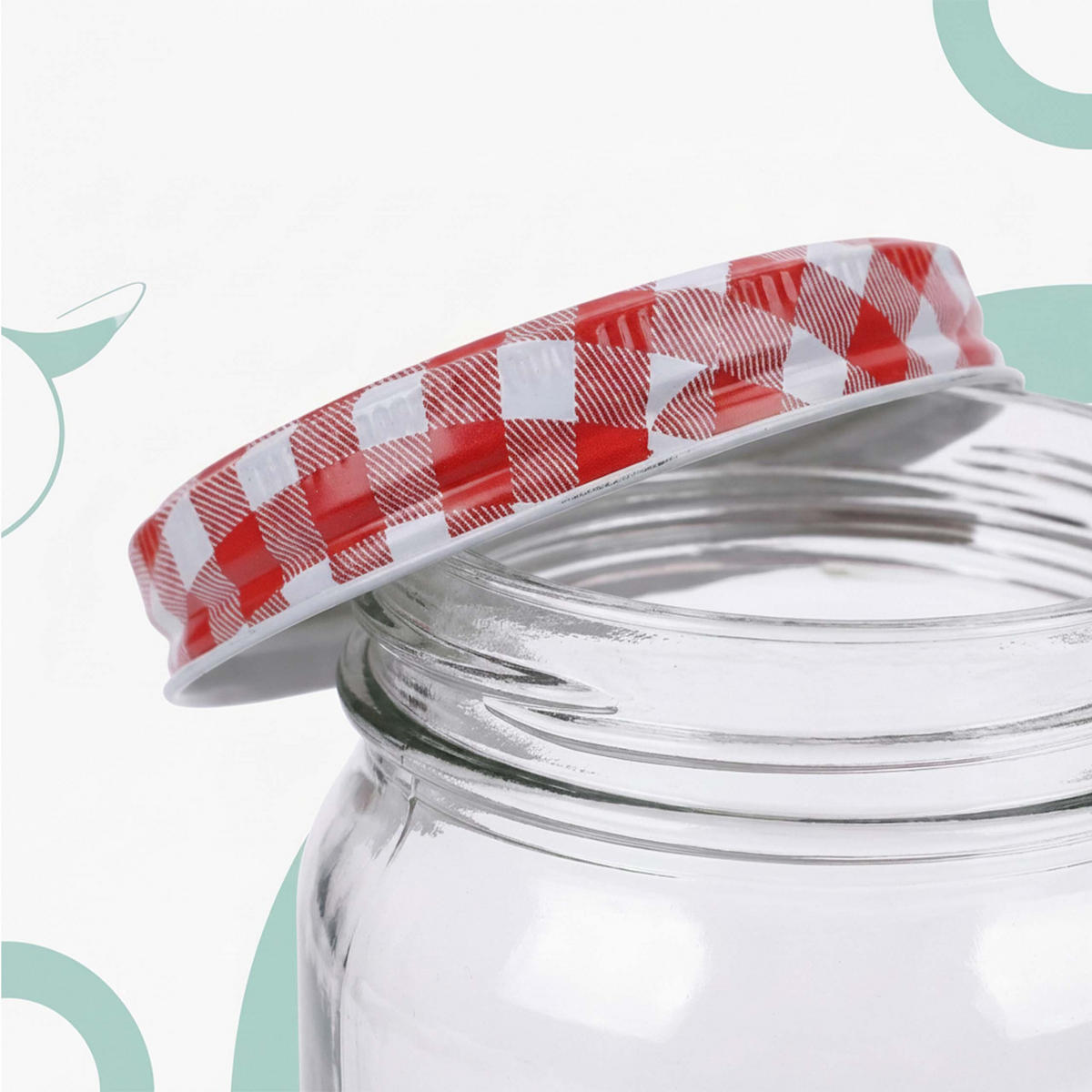 SET zavařovacích sklenic - průhledná, kov/sklo (0.4L) - Relaxdays