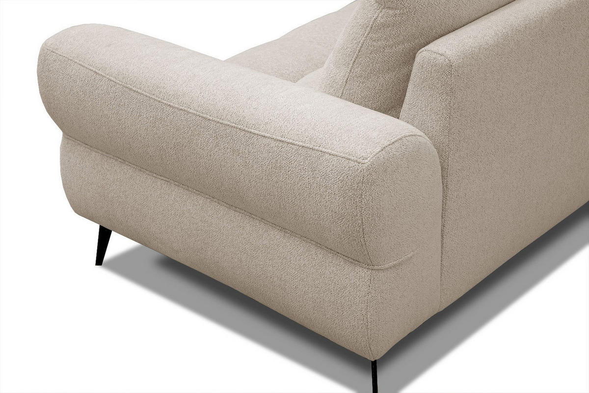 ECKSOFA SALVINI 4-Sitzer, ecru - Ecru/Schwarz, Holzwerkstoff/Textil (158/292cm) - Courtois Laville
