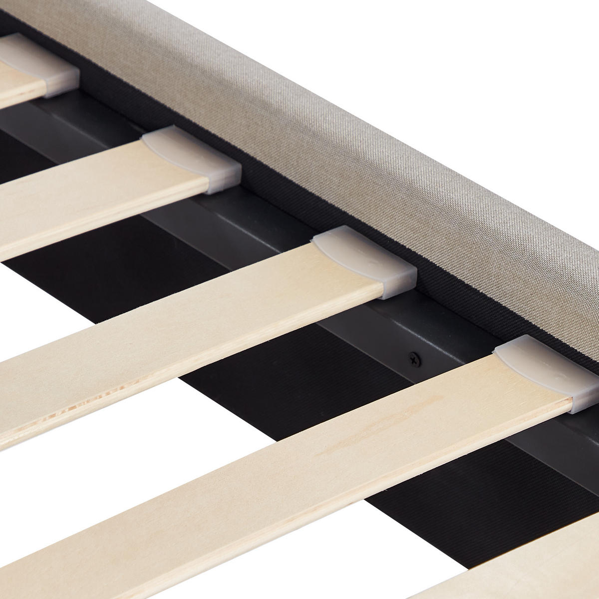 POLSTERBETT Beige 180x200 cmRennes - Hellbraun/Beige, Textil (180/200cm) - Beliani