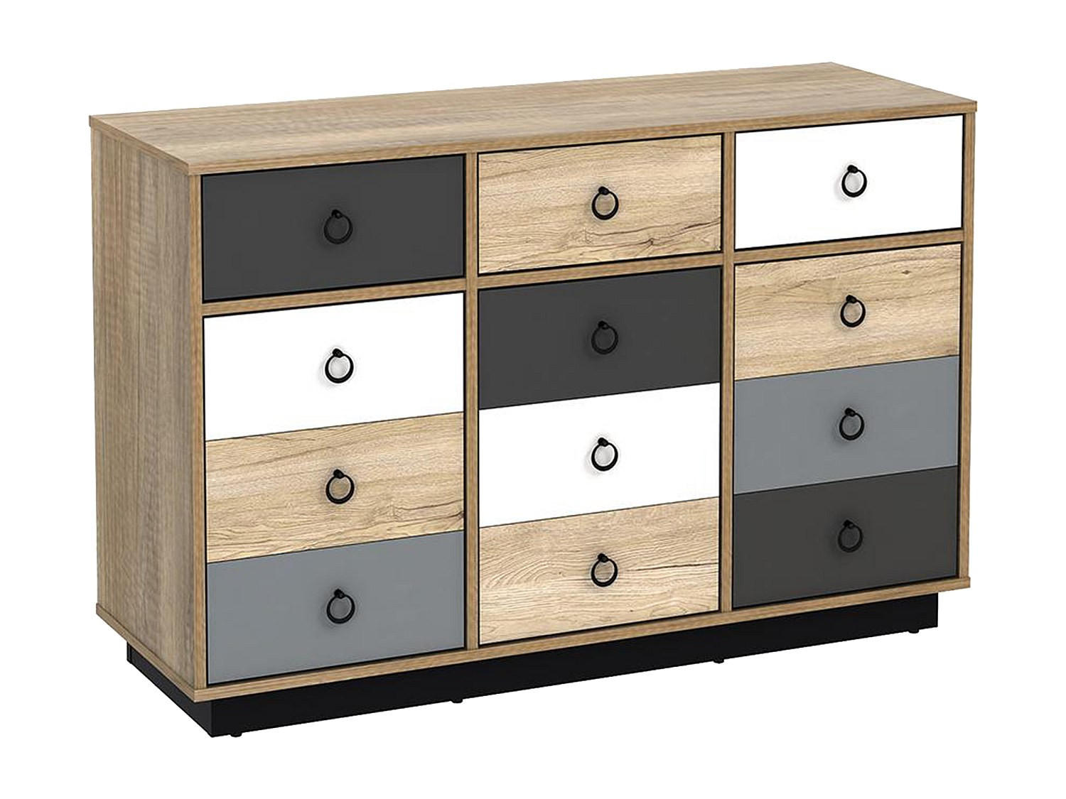 KOMMODE - 113 cm x 39.6 cm - holz - mehrfarbig Krypton - Multicolor, Holz (113/74/39cm) - Vente-Unique